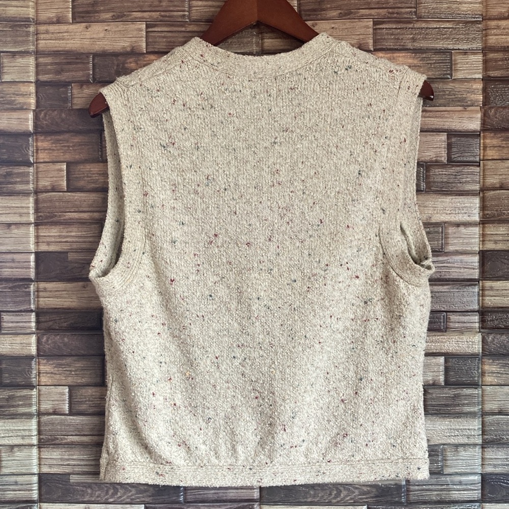 Vintage Russ Sport Speckled Cream Button-Up Vest Women’s Large - Picture 3 of 10